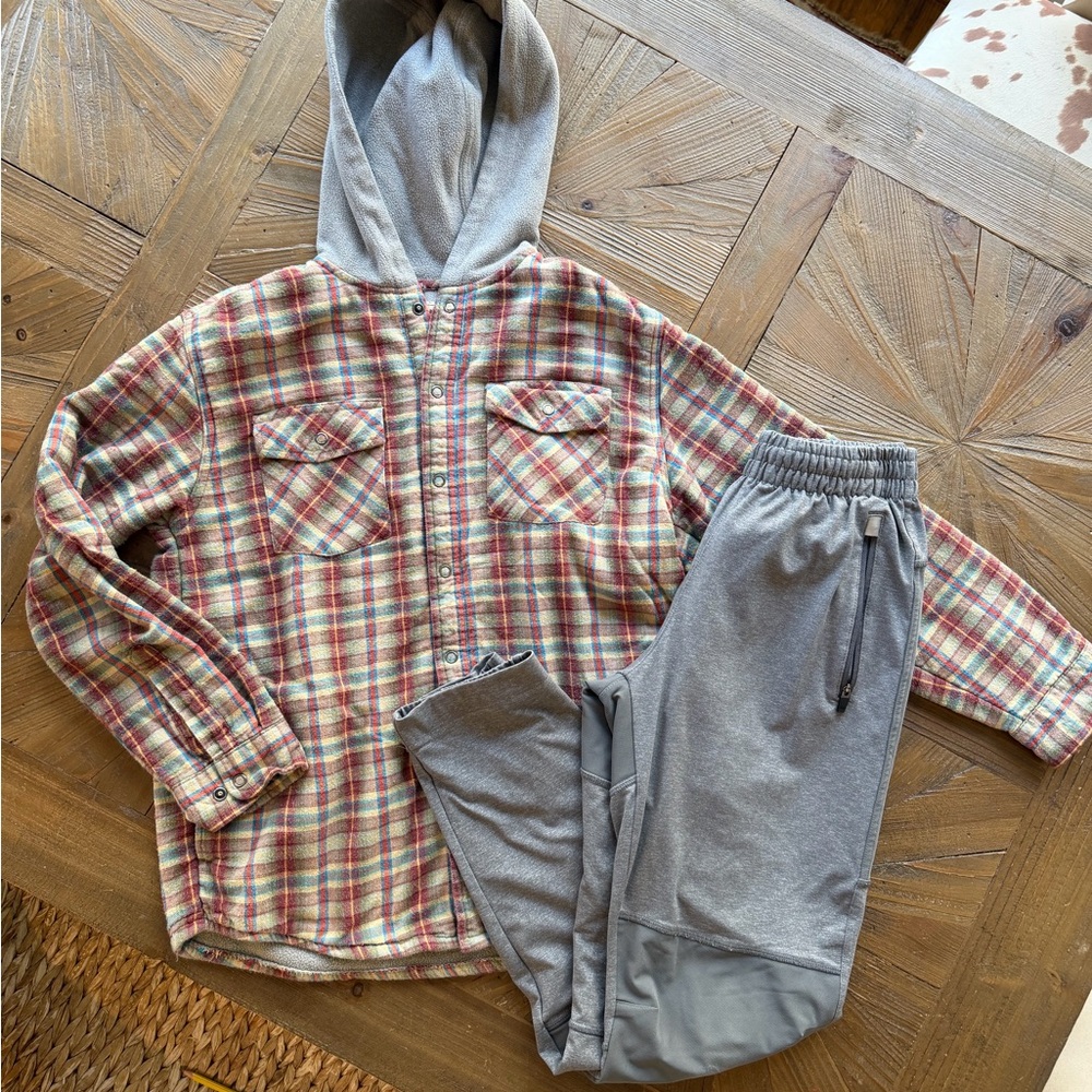 L.L. Bean Boys L flannel jacket and pants